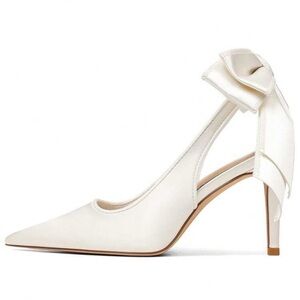 Source Unknown White Women's Heels with Bow